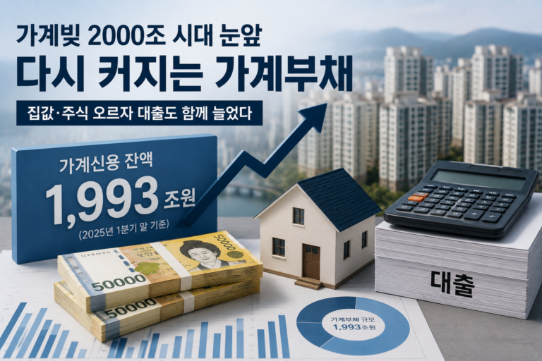 가계빚 2000조 시대 눈앞…집값·주식 오르자 다시 커지는 가계부채 11 가계부채 사진