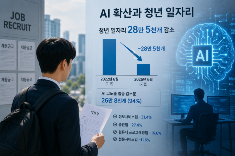 청년 일자리 28만개 줄었는데…94%가 AI 고노출 업종 6 청년일자리 사진