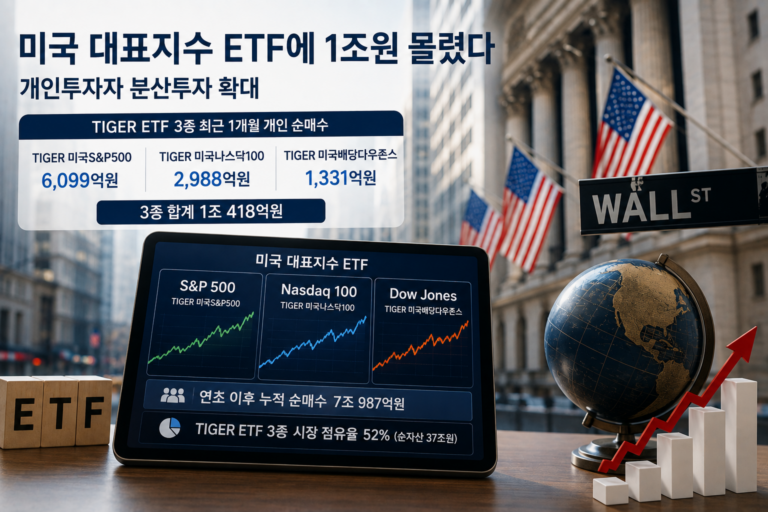 미국 대표지수 ETF에 1조원 몰렸다…개인투자자 분산투자 확대 12 미국대표지수ETF 사진