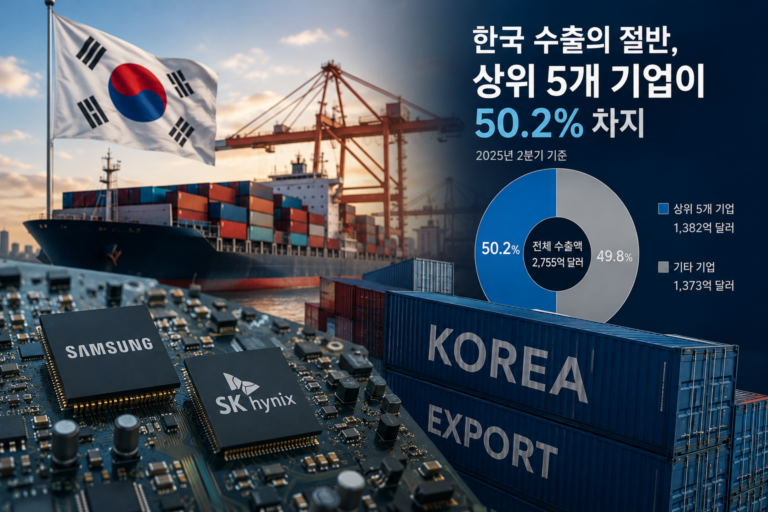 한국 수출 절반을 단 5곳이 책임졌다…반도체 호황 뒤에 숨은 ‘쏠림’ 11 한국수출 사진
