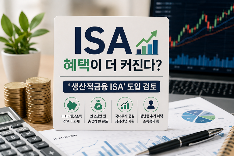 ISA 혜택 커진다는데 기존 계좌는 어쩌나…‘생산적금융 ISA’ 따져보니 2 ISA 도입 사진