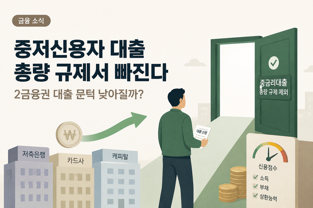 중저신용자 대출 총량 규제서 빠진다…2금융권 대출 문턱 낮아질까 1 image 180