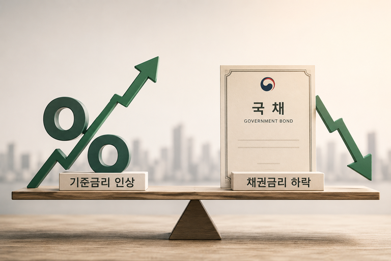 기준금리가 올랐는데 채권금리는 왜 내려갈까? 기준금리와 채권금리가 다르게 움직이는 이유 6 기준금리,채권금리 사진