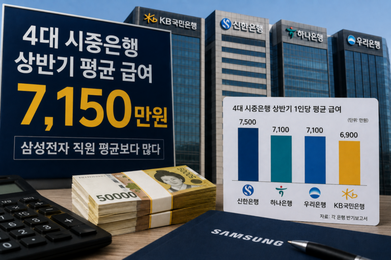 시중은행 평균 급여 7150만원…삼성전자보다 많았다 3 시중은행 사진1